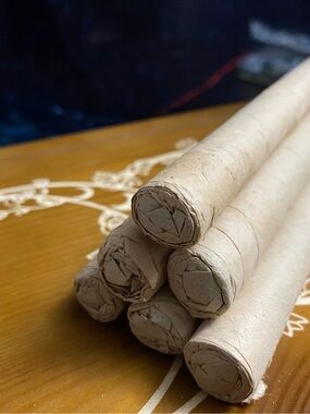 6 Mugwort / Moxa Rolls 7.87” x .70” Natural, Rolled in Dried Mugwort Leaves.